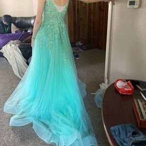 Teal prom dress